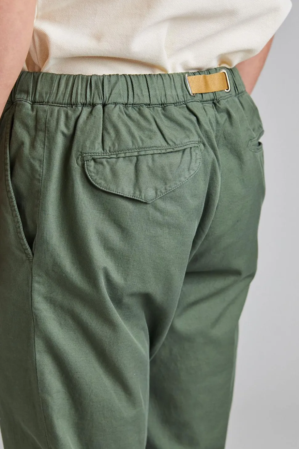 Greg Cotton Linen Trouser Green
