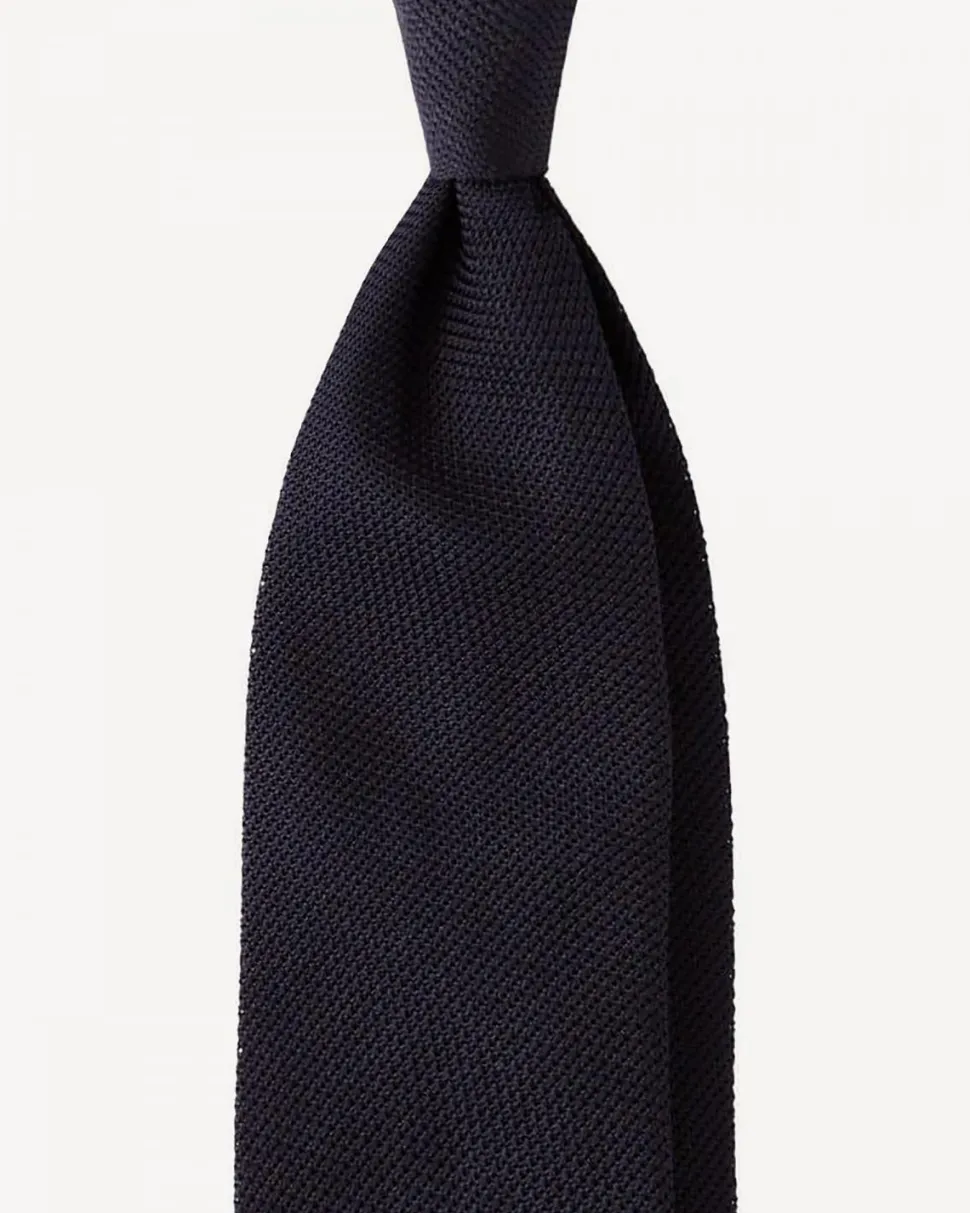 Grenadine Garza Fina Unlined Tie Navy