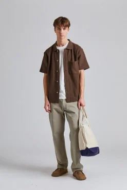 Gustav Crochet Jersey Shirt Chestnut