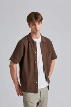 Gustav Crochet Jersey Shirt Chestnut