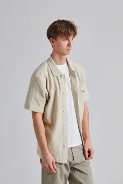 Gustav Crochet Jersey Shirt Oatmeal