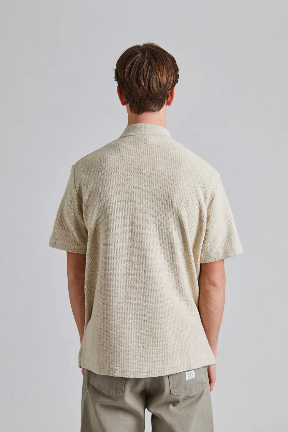 Gustav Crochet Jersey Shirt Oatmeal