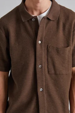 Gustav Crochet Jersey Shirt Chestnut