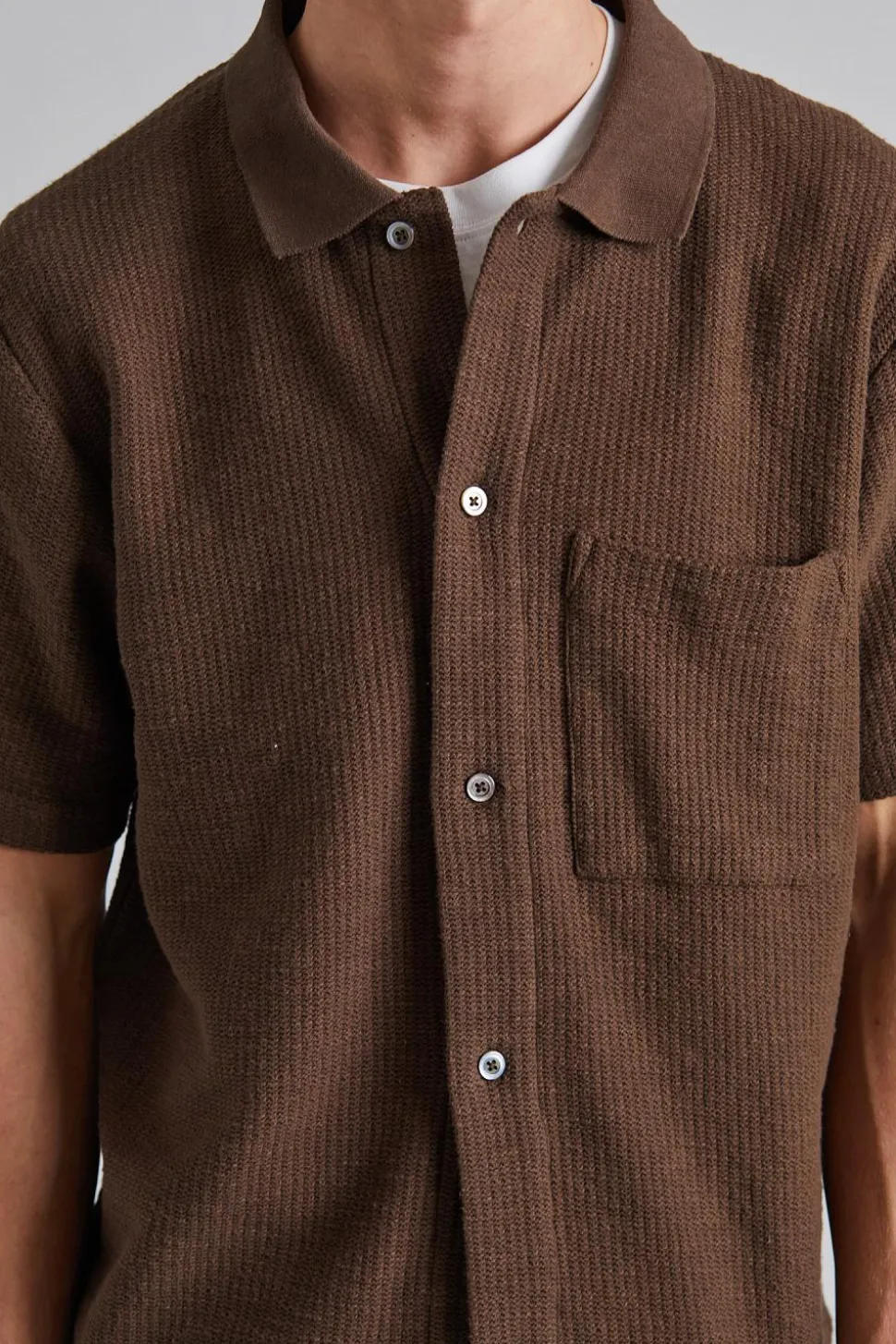 Gustav Crochet Jersey Shirt Chestnut