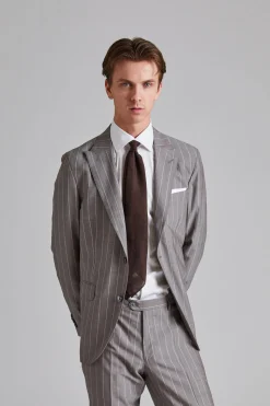 Handrolled Silk Grenadine Tie Brown