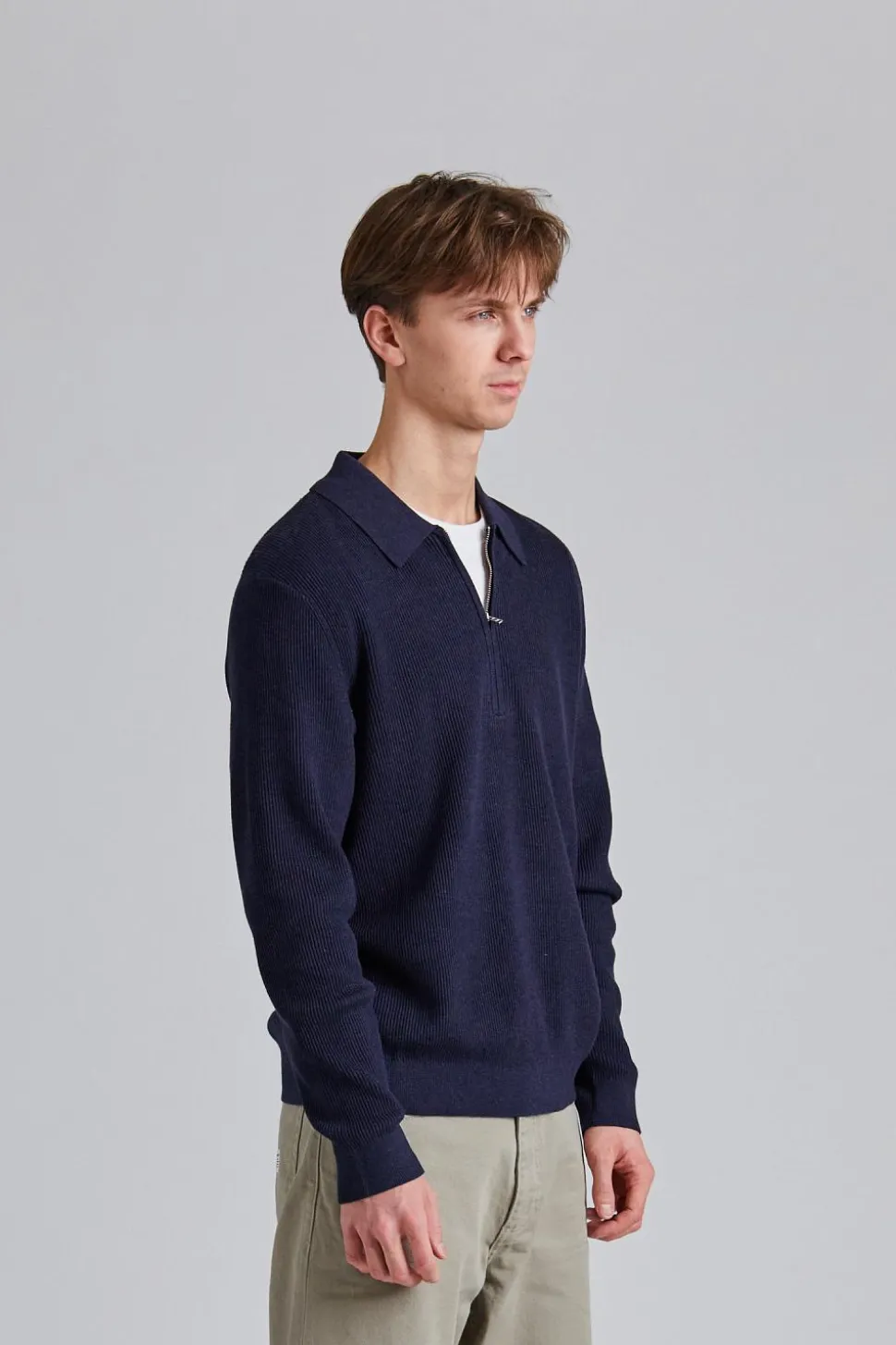 Hansie LS Navy Melange