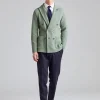 Herringbone DB Knit Jacket Green