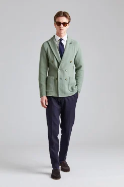 Herringbone DB Knit Jacket Green