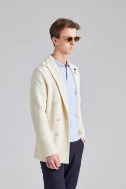 Herringbone DB Knit Jacket Creme Mix