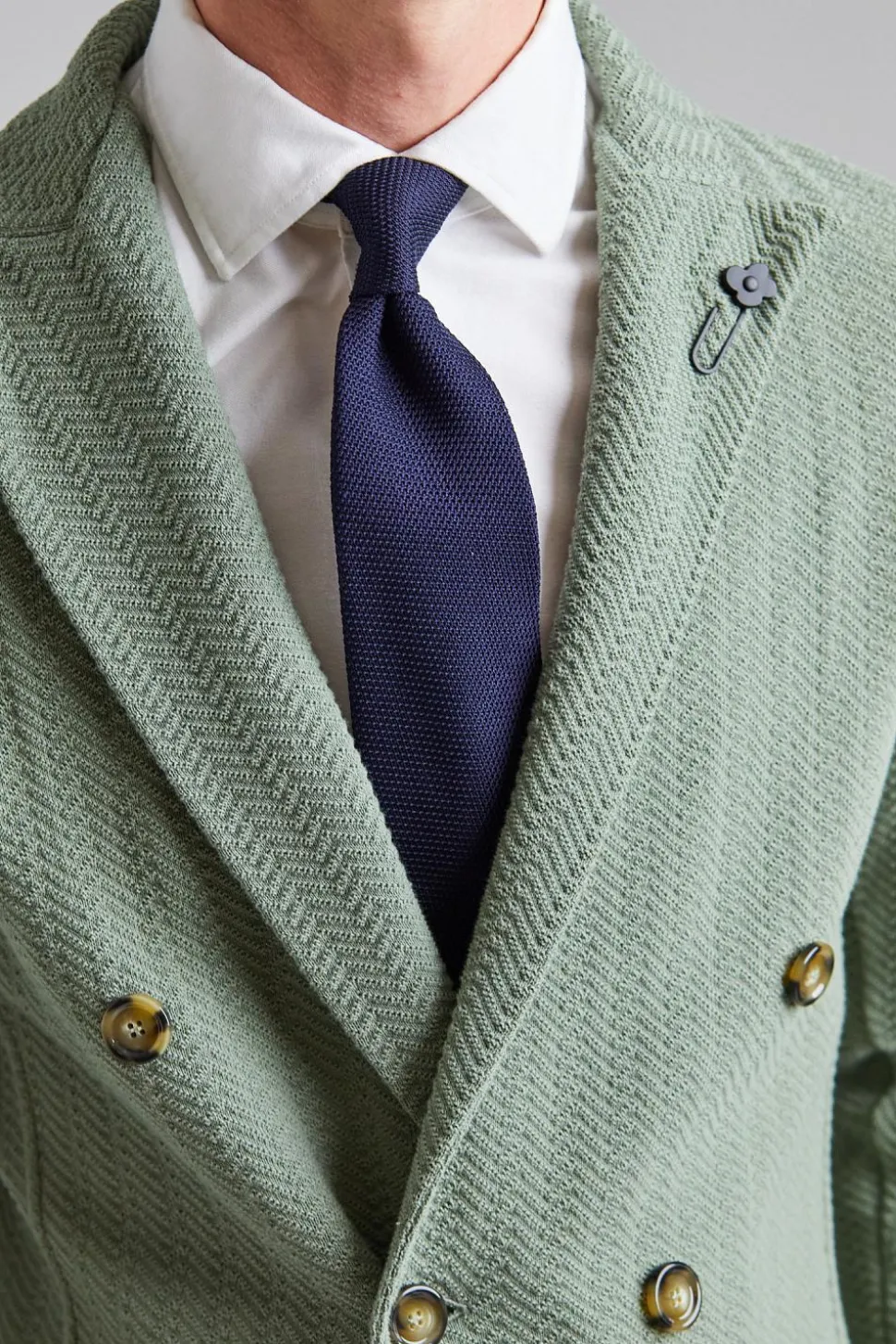 Herringbone DB Knit Jacket Green