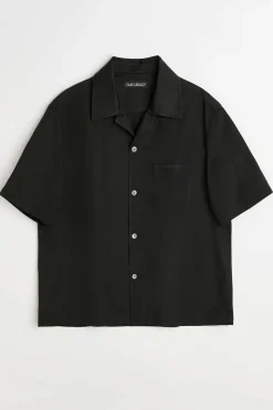 Heusen Shirt Shortsleeve Black All Day Poplin