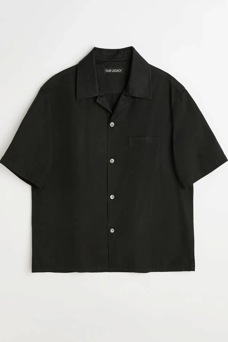Heusen Shirt Shortsleeve Black All Day Poplin