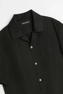 Heusen Shirt Shortsleeve Black All Day Poplin