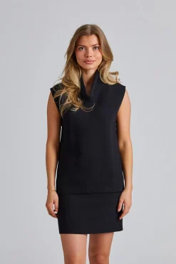 High Neck Top Black