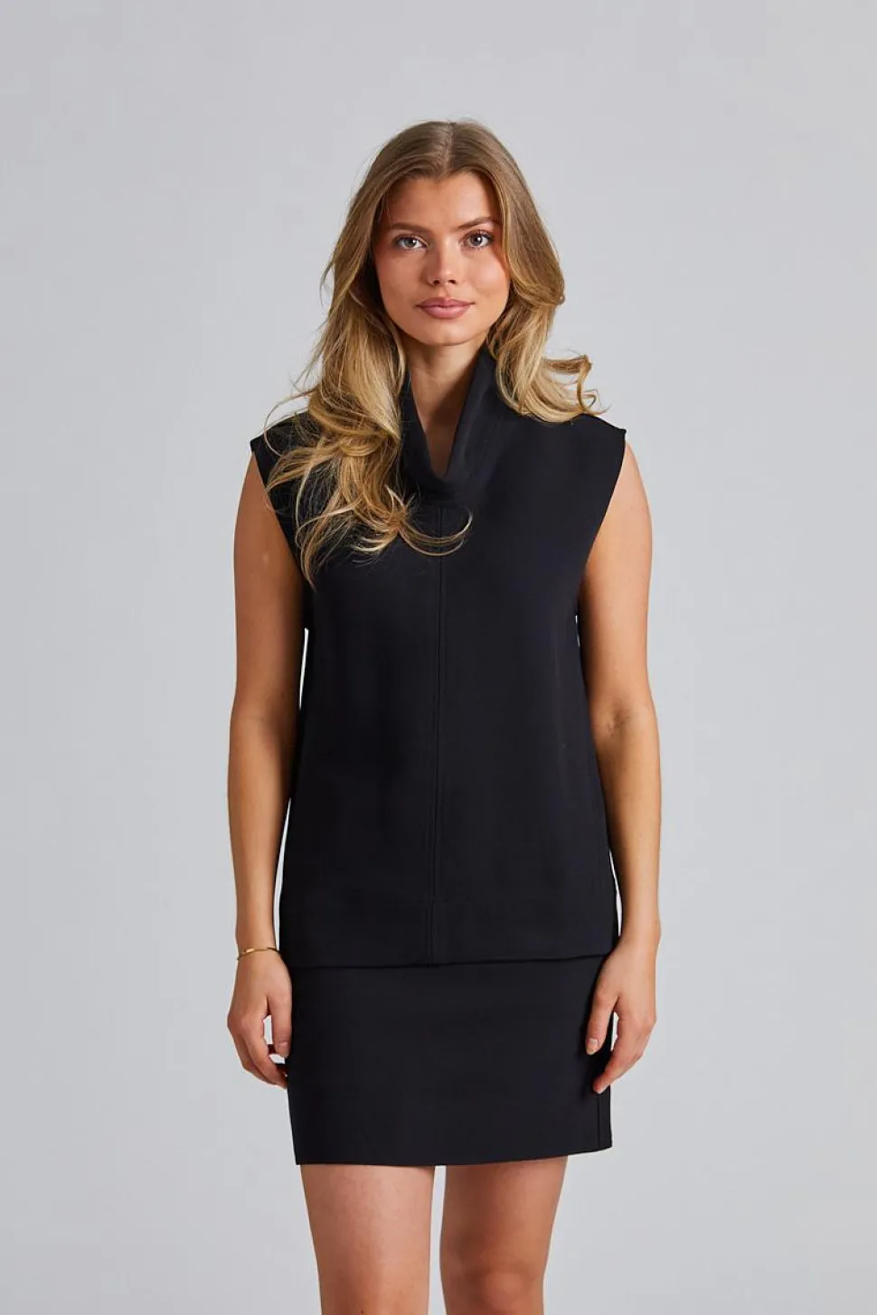 High Neck Top Black
