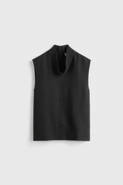 High Neck Top Black