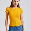 High V Neck Tee Sunset Yellow