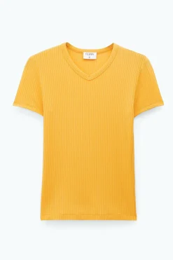 High V Neck Tee Sunset Yellow