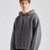 Hooded Sweater Logo Patch Faded Black FN-UX-SWEA000019