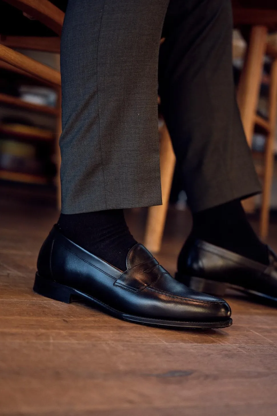 Hornbeam Calf Saddle Loafer Black