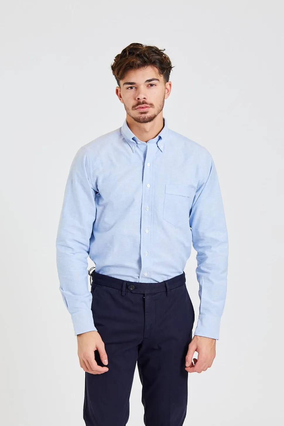 Ice Blue Button Down Oxford Shirt