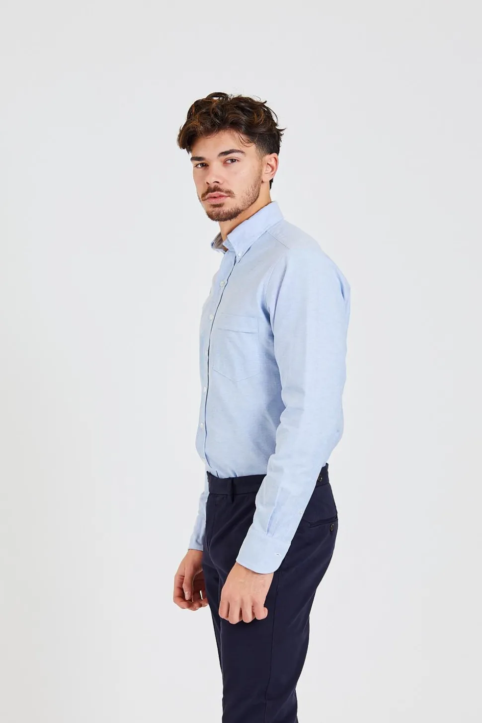 Ice Blue Button Down Oxford Shirt