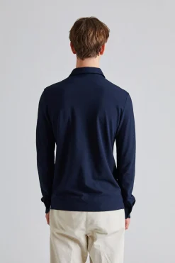 Ice Cotton LS Polo Shirt Navy