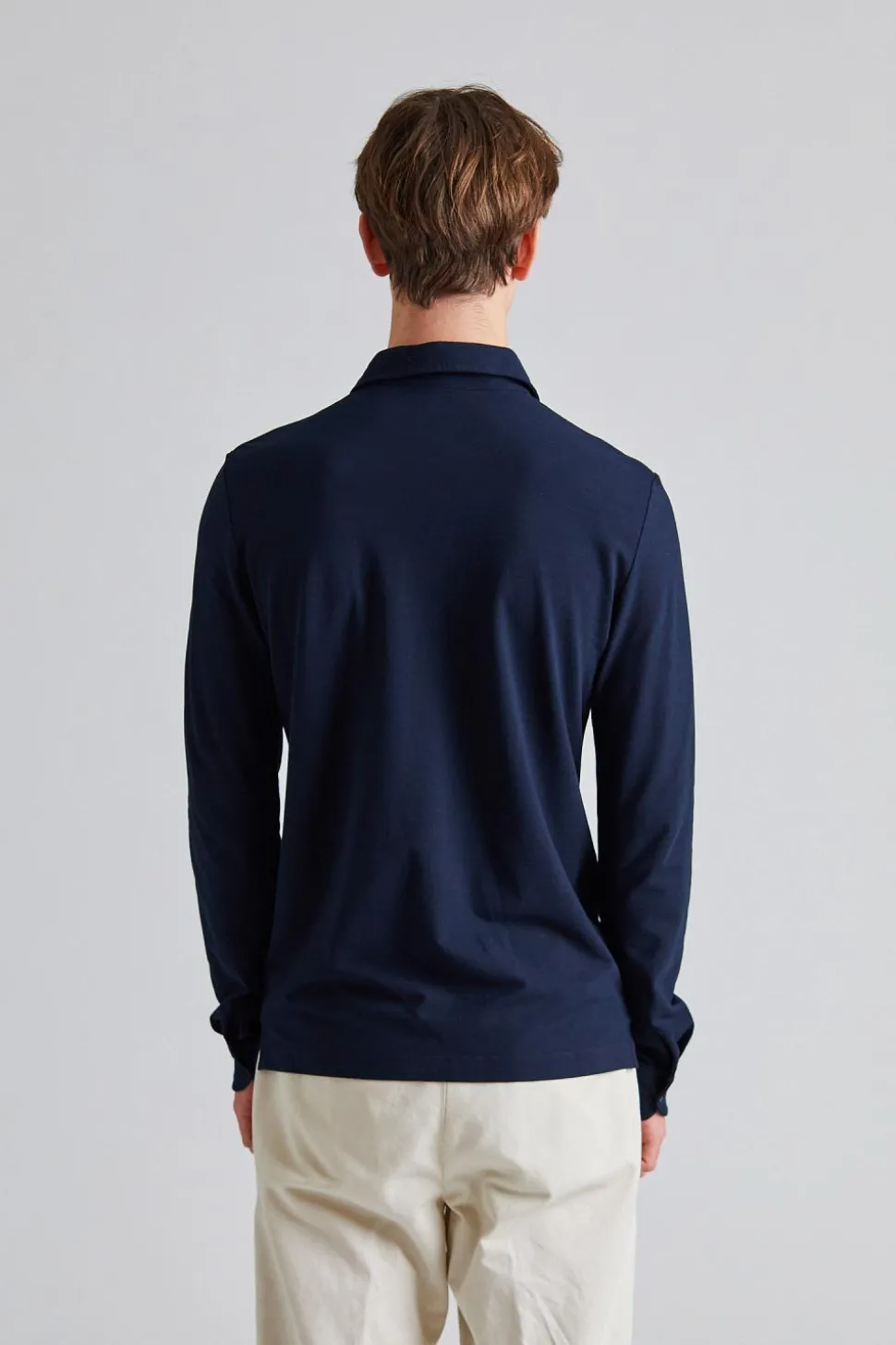 Ice Cotton LS Polo Shirt Navy