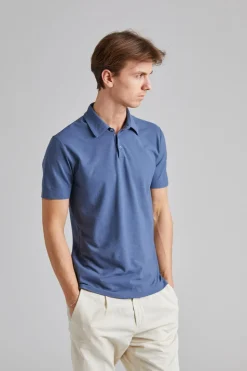 Ice Cotton Polo Shirt Denim