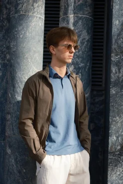 Ice Cotton Polo Shirt Denim