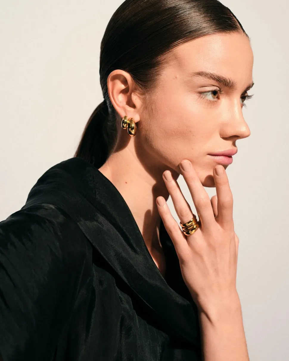 Ice Hoop Small Gold