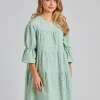 Indiana Dress Green/White