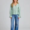 Indiana Ribbon Blouse Green/White