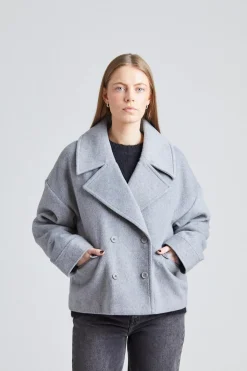 Iris Short Coat Light Grey Melange