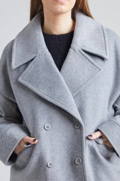 Iris Short Coat Light Grey Melange