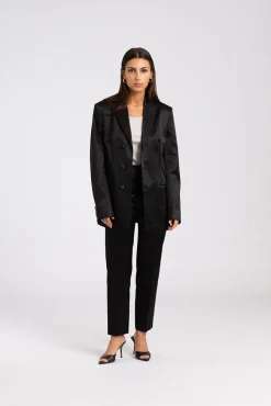Jara Shiny Blazer Black