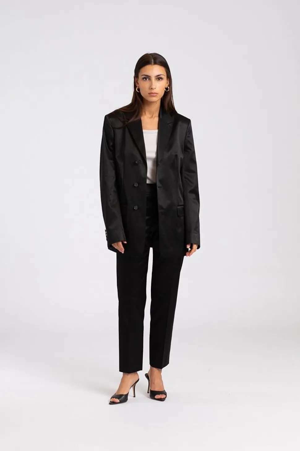 Jara Shiny Blazer Black