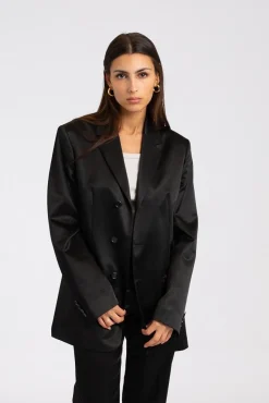 Jara Shiny Blazer Black
