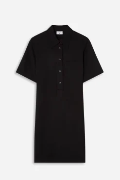 Jersey Shirt Dress Black