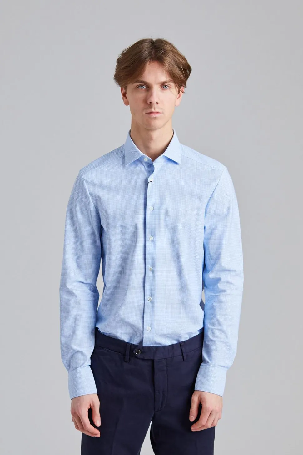 Jersey Shirt LIght Blue Check