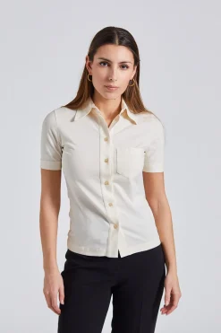 Jersey Short Sleeve Shirt Ivory