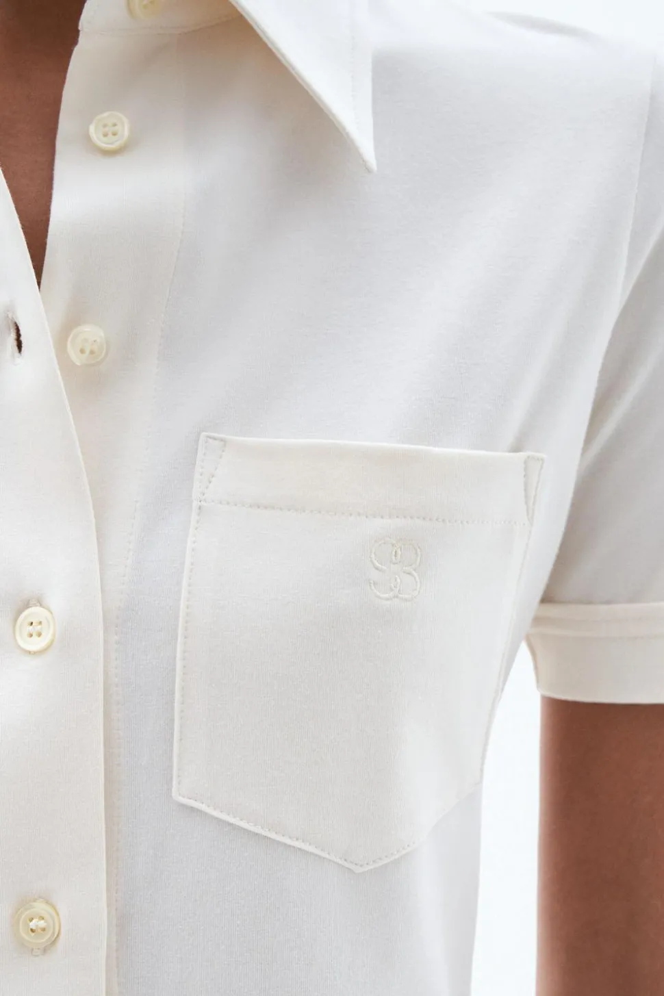 Jersey Short Sleeve Shirt Ivory