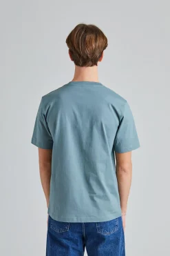 Johannes Organic Norse Logo Print T-Shirt Greyish Blue