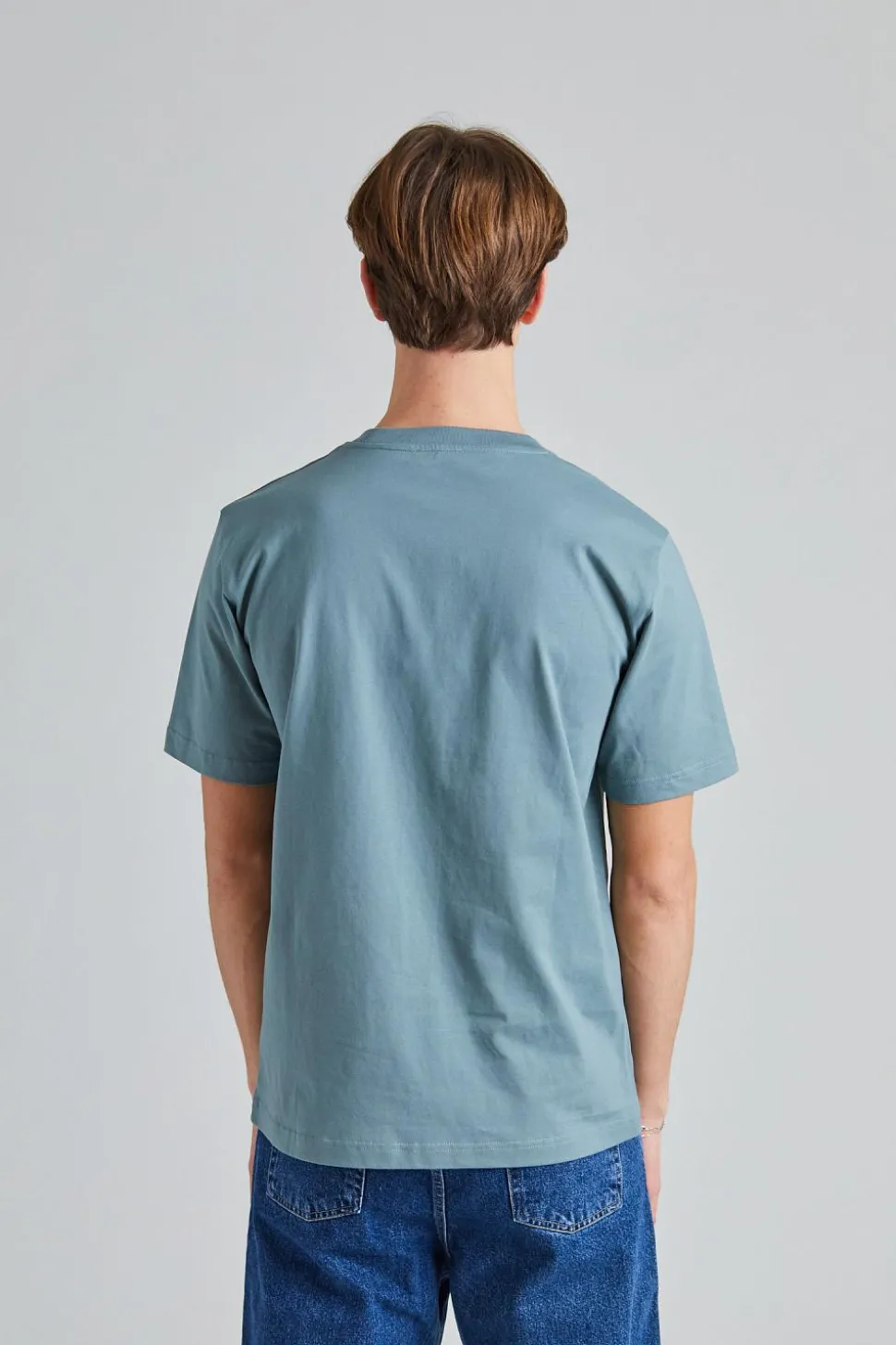 Johannes Organic Norse Logo Print T-Shirt Greyish Blue