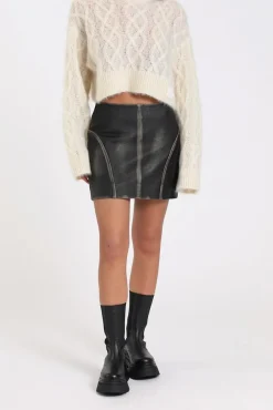 Jula Leather Skirt Demitasse