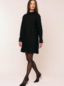 Julia Mock Neck Dress Black