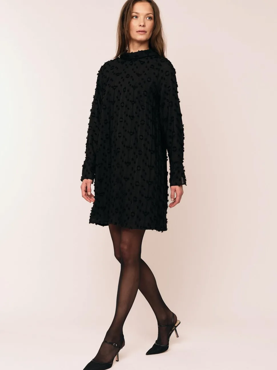 Julia Mock Neck Dress Black