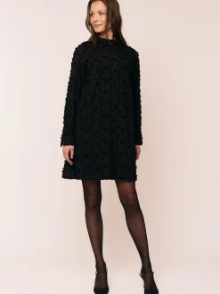 Julia Mock Neck Dress Black