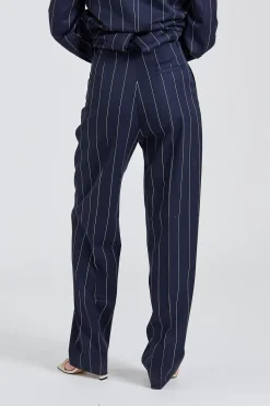 Julie Pinstripe Trousers Navy