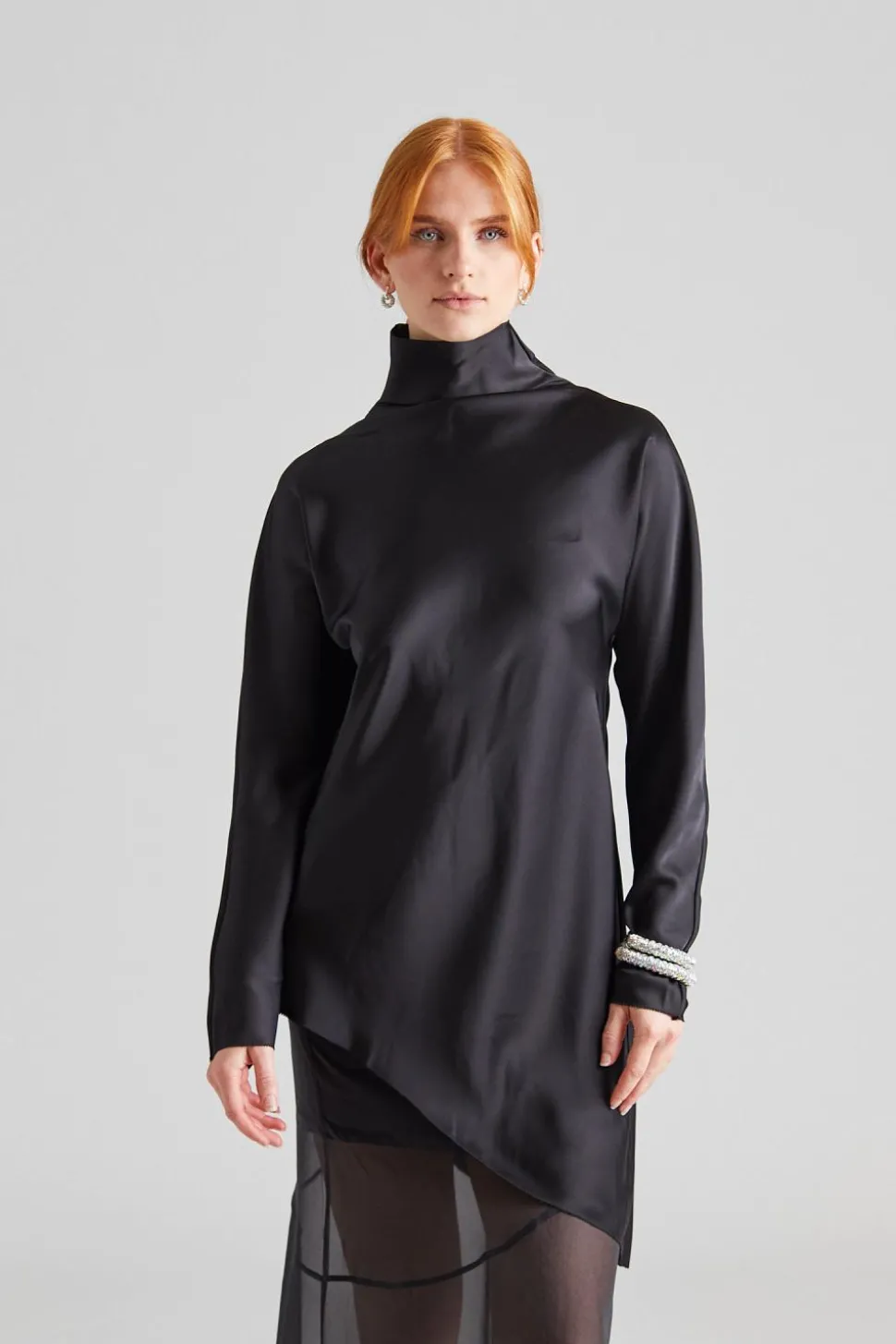 Kalisa Asymmetric Blouse Black